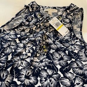 Michael Kors Blue and White Floral Sundress